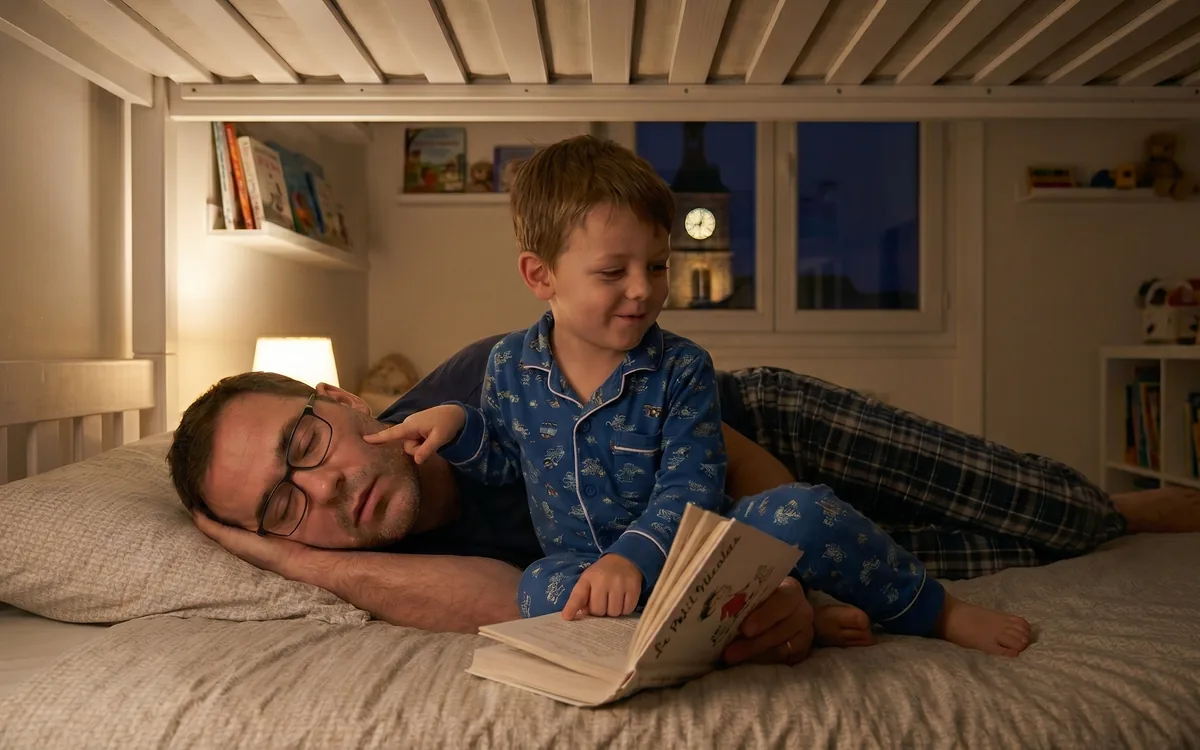 Lire une histoire le soir : guide de survie pour le daron qui s'endort avant son gosse